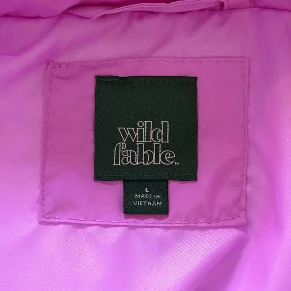 Wild Fable Cropped Puffer Coat Jacket in Magenta Pink Size L - Picture 6 of 8